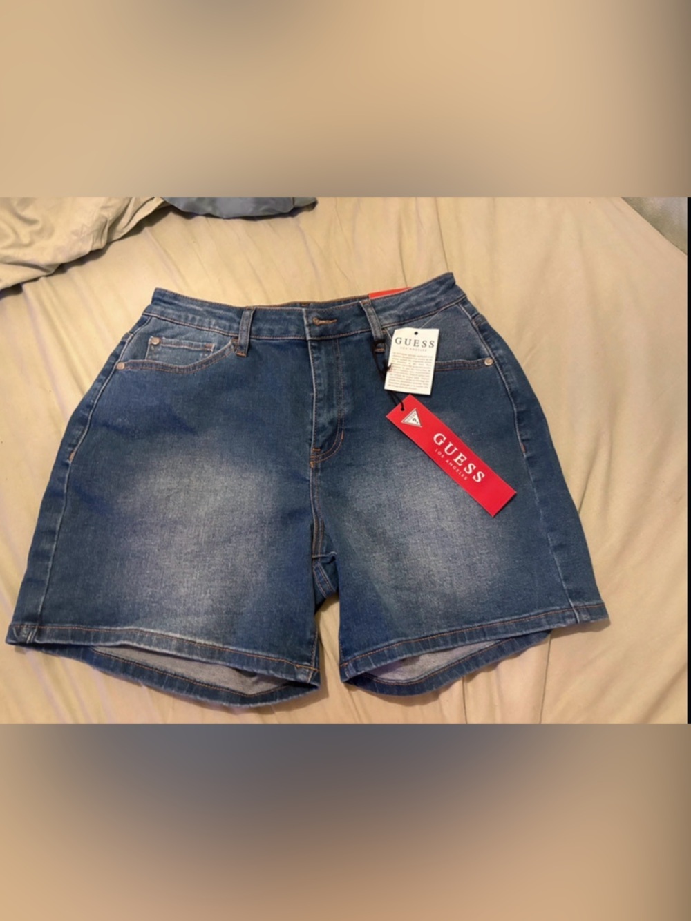 NWT-26 GUESS classic preppy Blue Denim golf resort Shorts